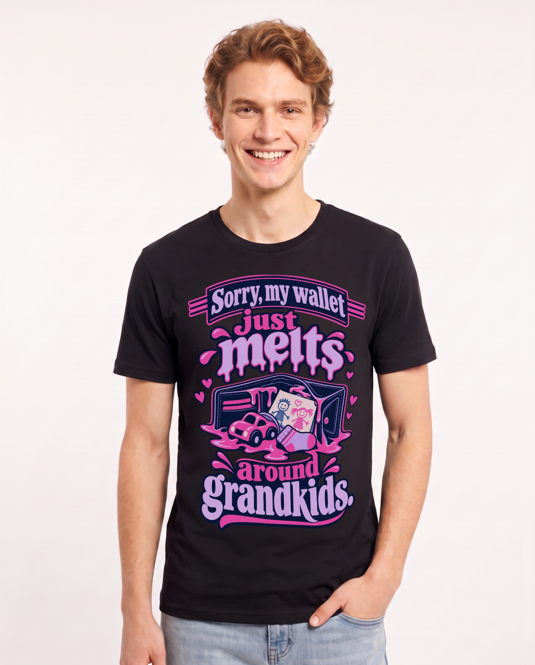 Grandparent Black T-Shirt for Men – Everyday Expression Graphic Tee product image 3