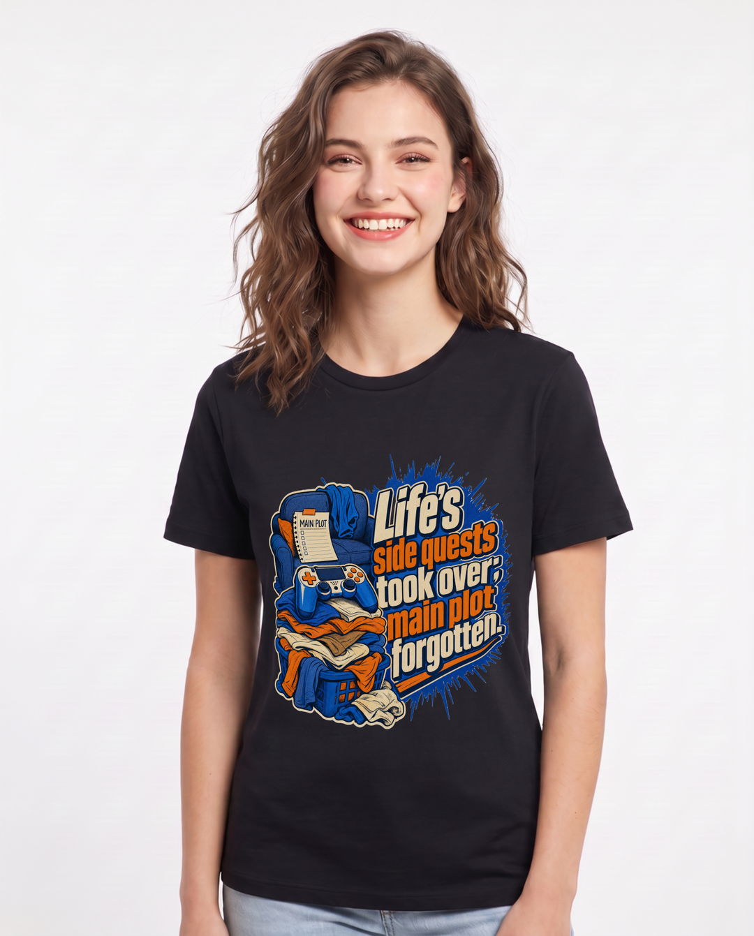 Gaming Black T-Shirt for Women – Game Night Graphic Tee product image 3