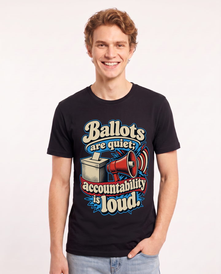 Political Statement Black T-Shirt for Men – Everyday Expression Graphic Tee product image 3
