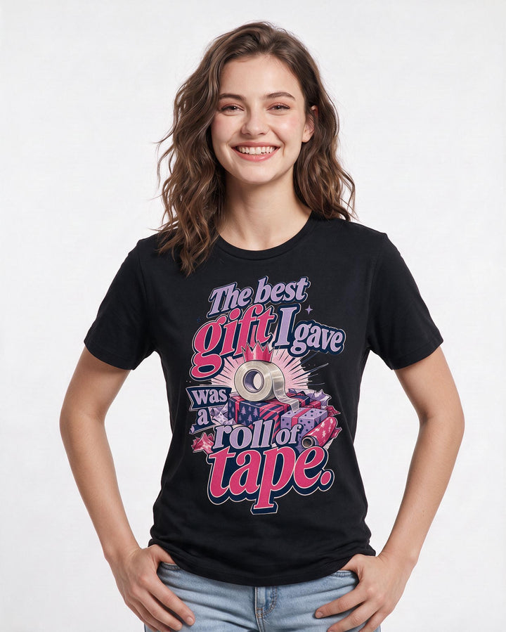 Christmas Black T-Shirt for Women – Holiday Theme Graphic Tee product image 3