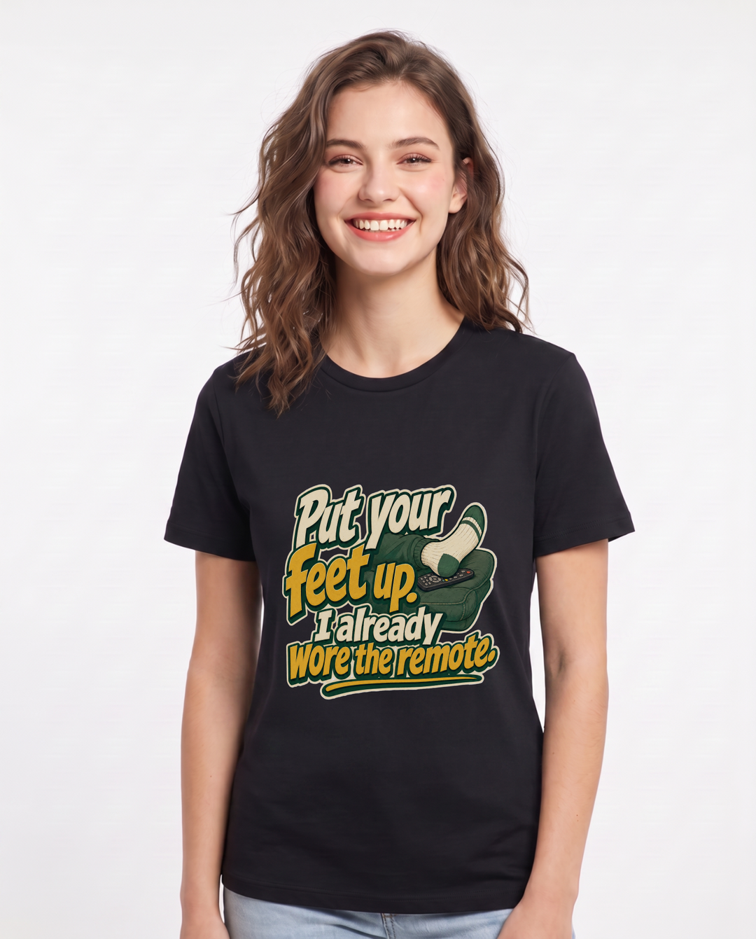 Couples Black T-Shirt for Women – Everyday Expression Graphic Tee product image 3