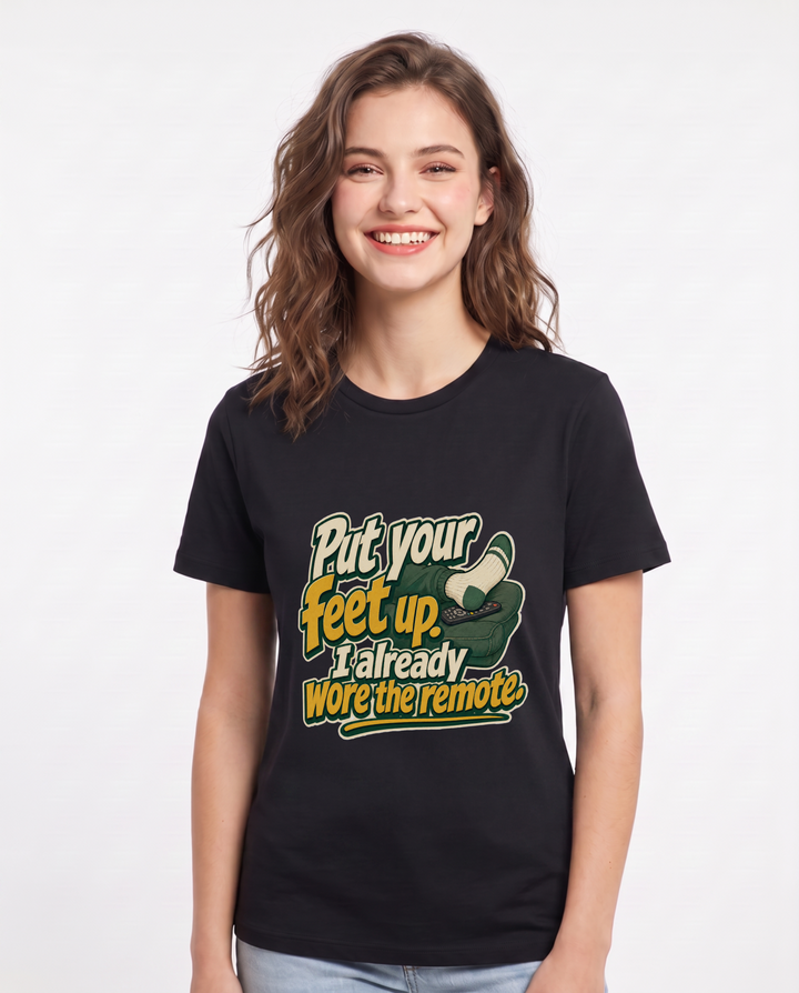 Couples Black T-Shirt for Women – Everyday Expression Graphic Tee product image 3