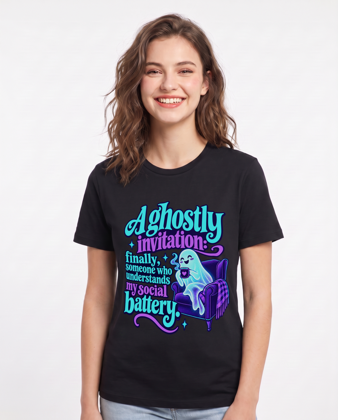 Halloween Black T-Shirt for Women – Halloween Theme Graphic Tee product image 3
