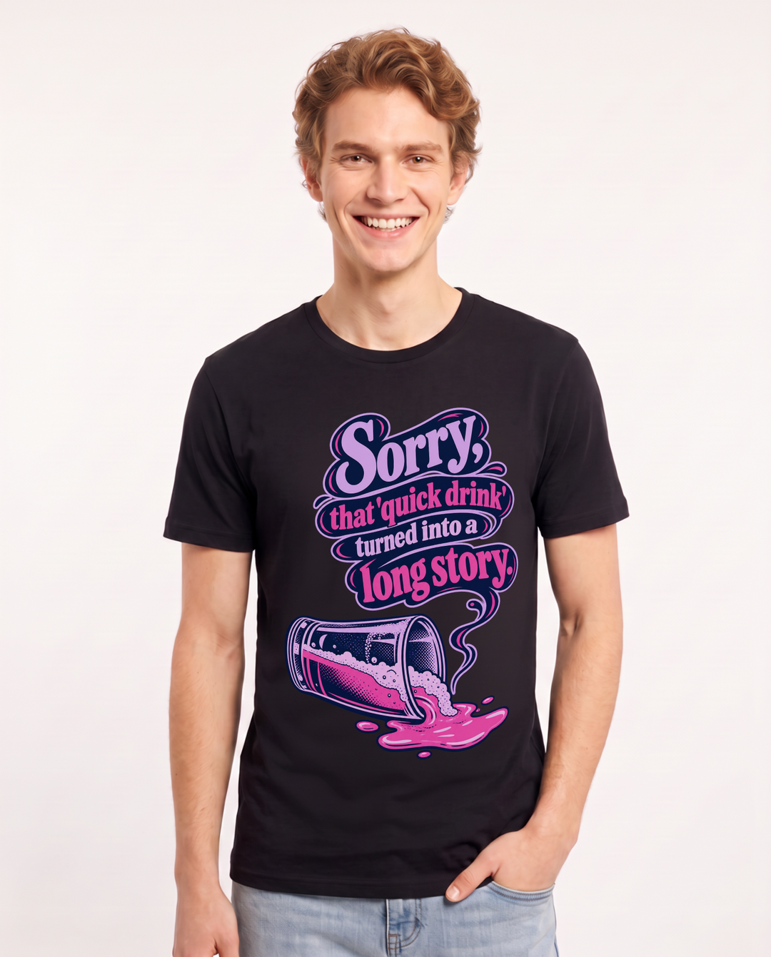 Beer Black T-Shirt for Men – Everyday Expression Graphic Tee product image 3