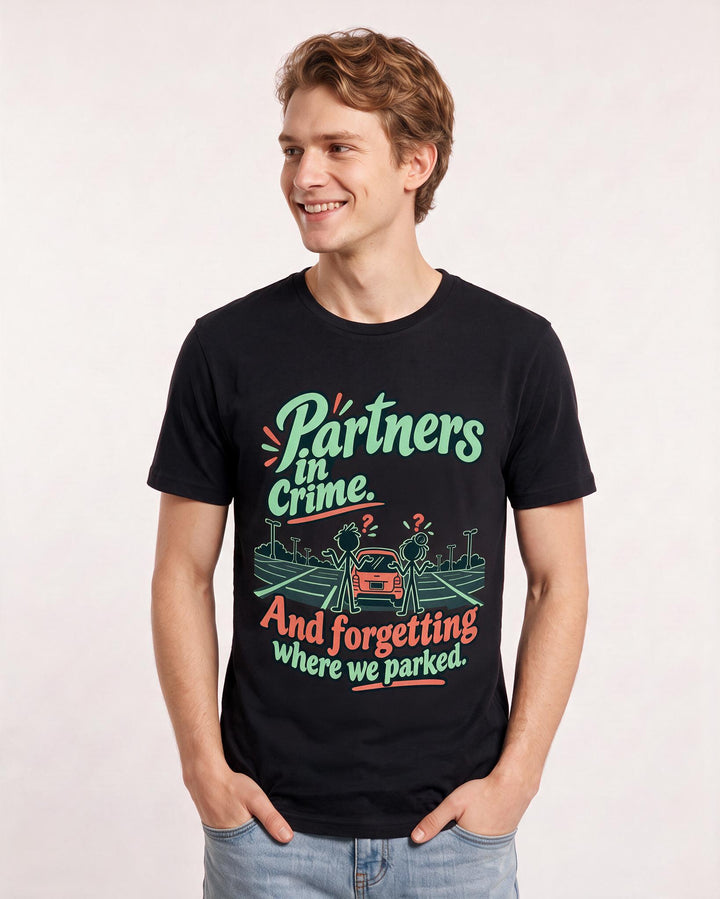 Couples Black T-Shirt for Men – Everyday Expression Graphic Tee product image 1