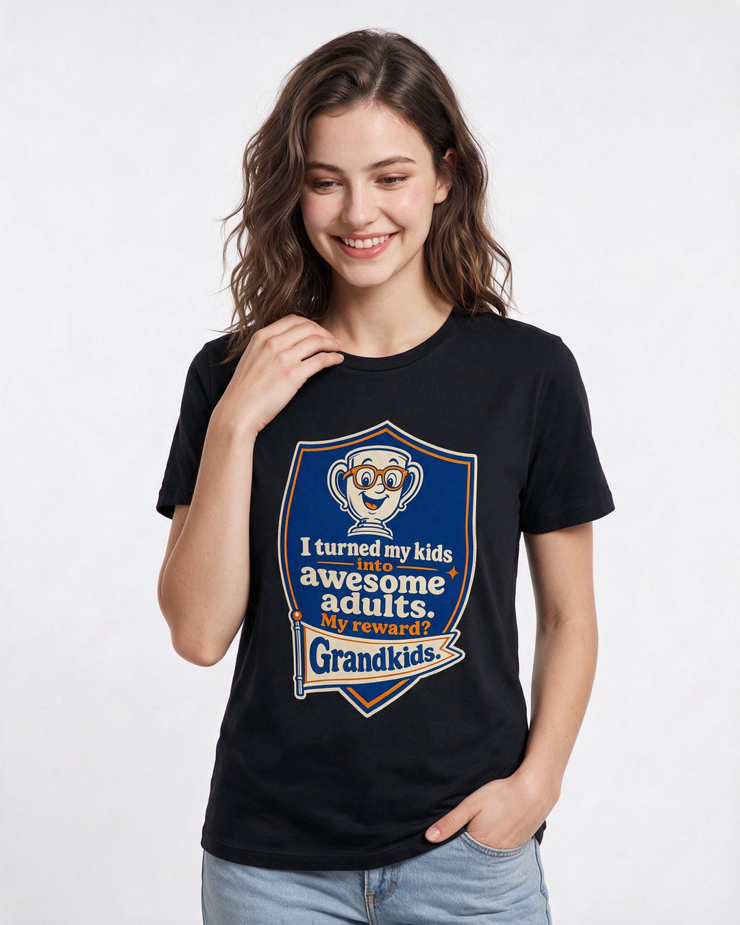 Graphic Women's Black T-Shirt - I turned my kids into awesome adults. product image 3