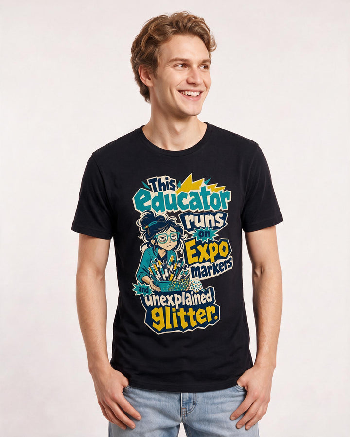 Teacher Black T-Shirt for Men – Everyday Expression Graphic Tee product image 3