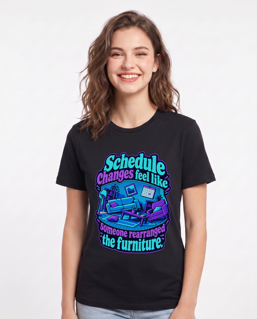 Neurodiversity Black T-Shirt for Women – Everyday Expression Graphic Tee product image 3
