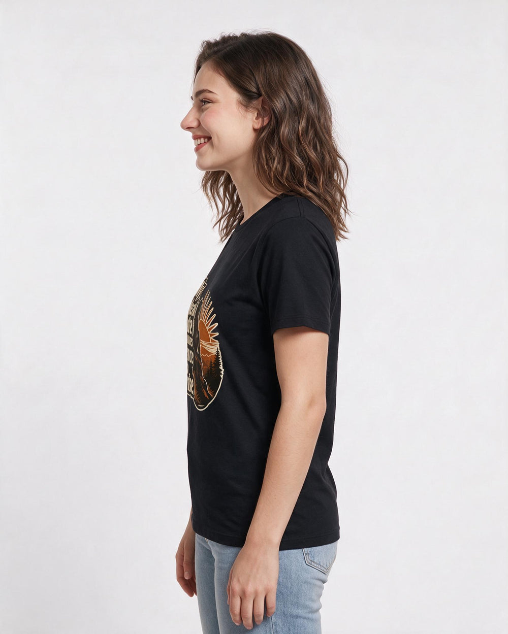 Hunting Women's Black T-Shirt – My ideal date involves silence and a sunrise. product image 2