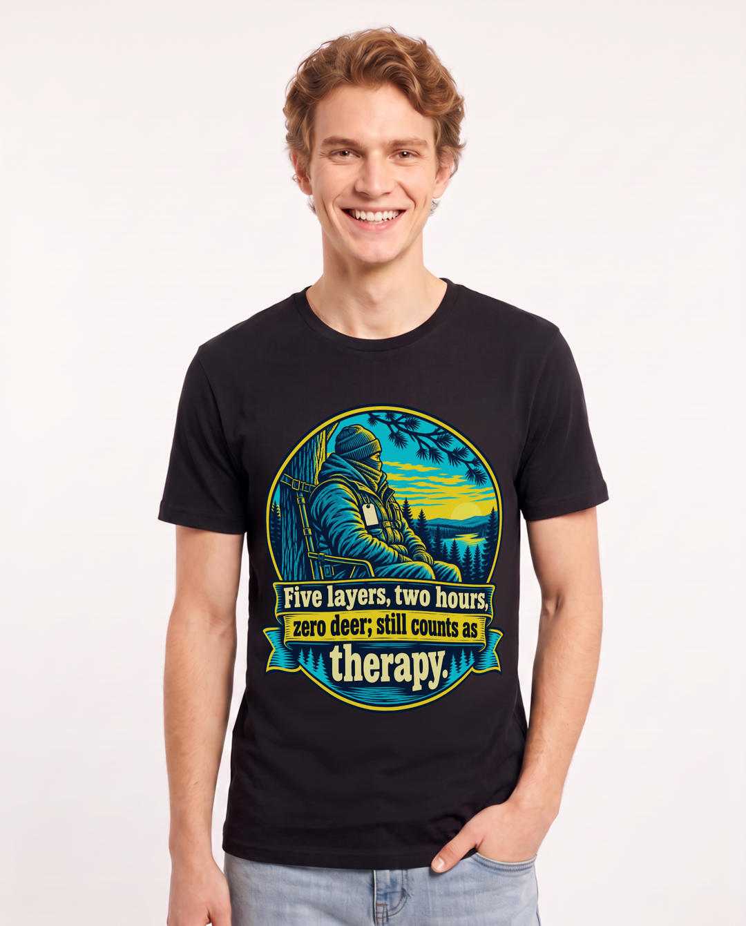 Hunting Black T-Shirt for Men – Everyday Expression Graphic Tee product image 3