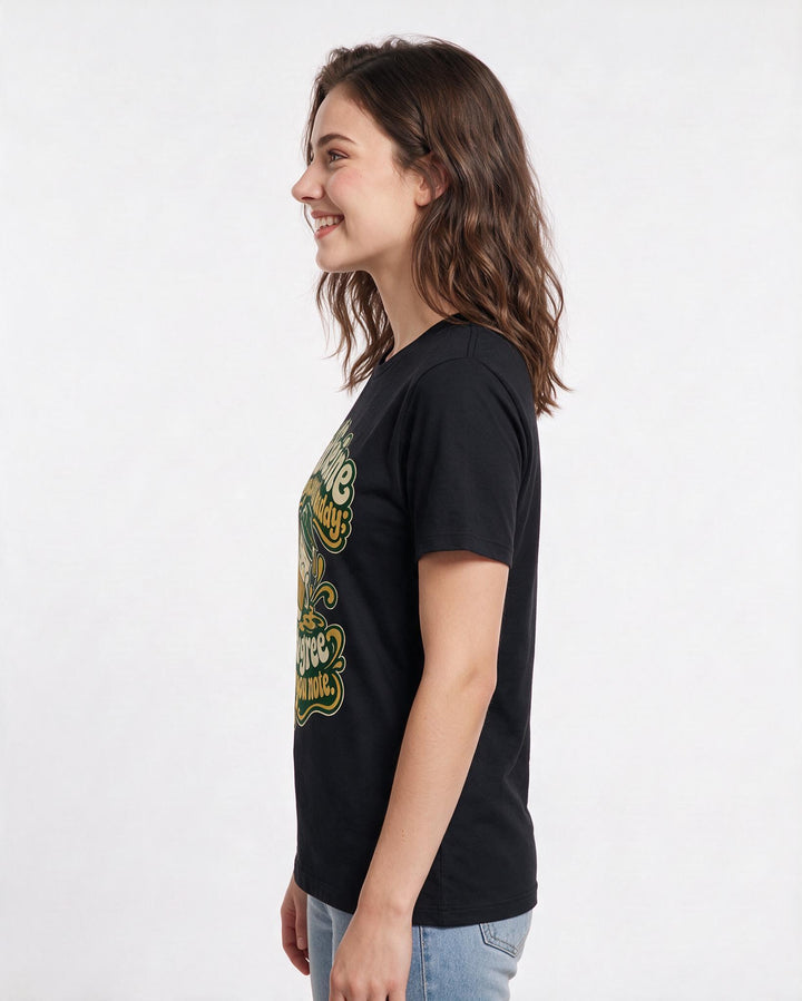 Graduation Black T-Shirt for Women – Everyday Expression Graphic Tee product image 2