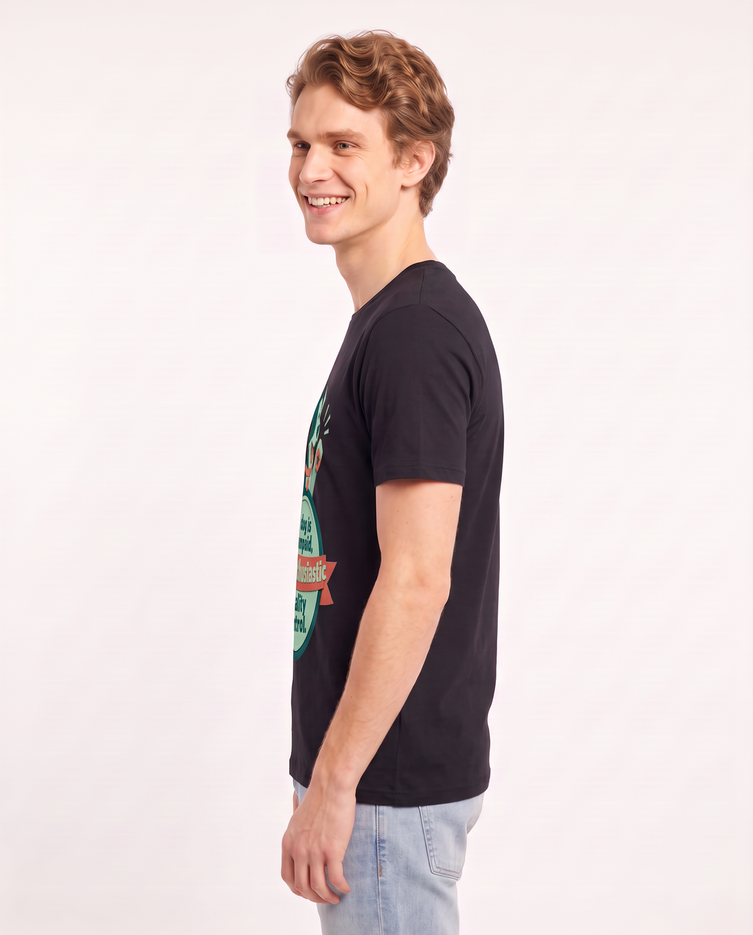 Graphic Men's Black T-Shirt - My dog is my unpaid, overenthusiastic product image 2