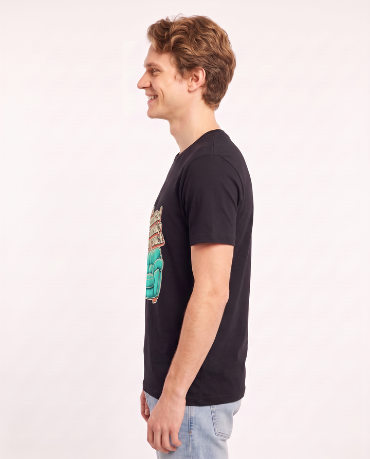 In a committed relationship with my couch. - Men's Black T-Shirt product image 3