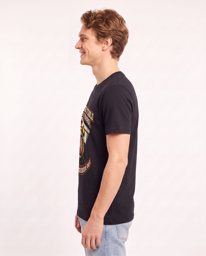 I kept everyone stable for twelve hours; at the end my brain clocked out. Men's Black T-Shirt product image 3
