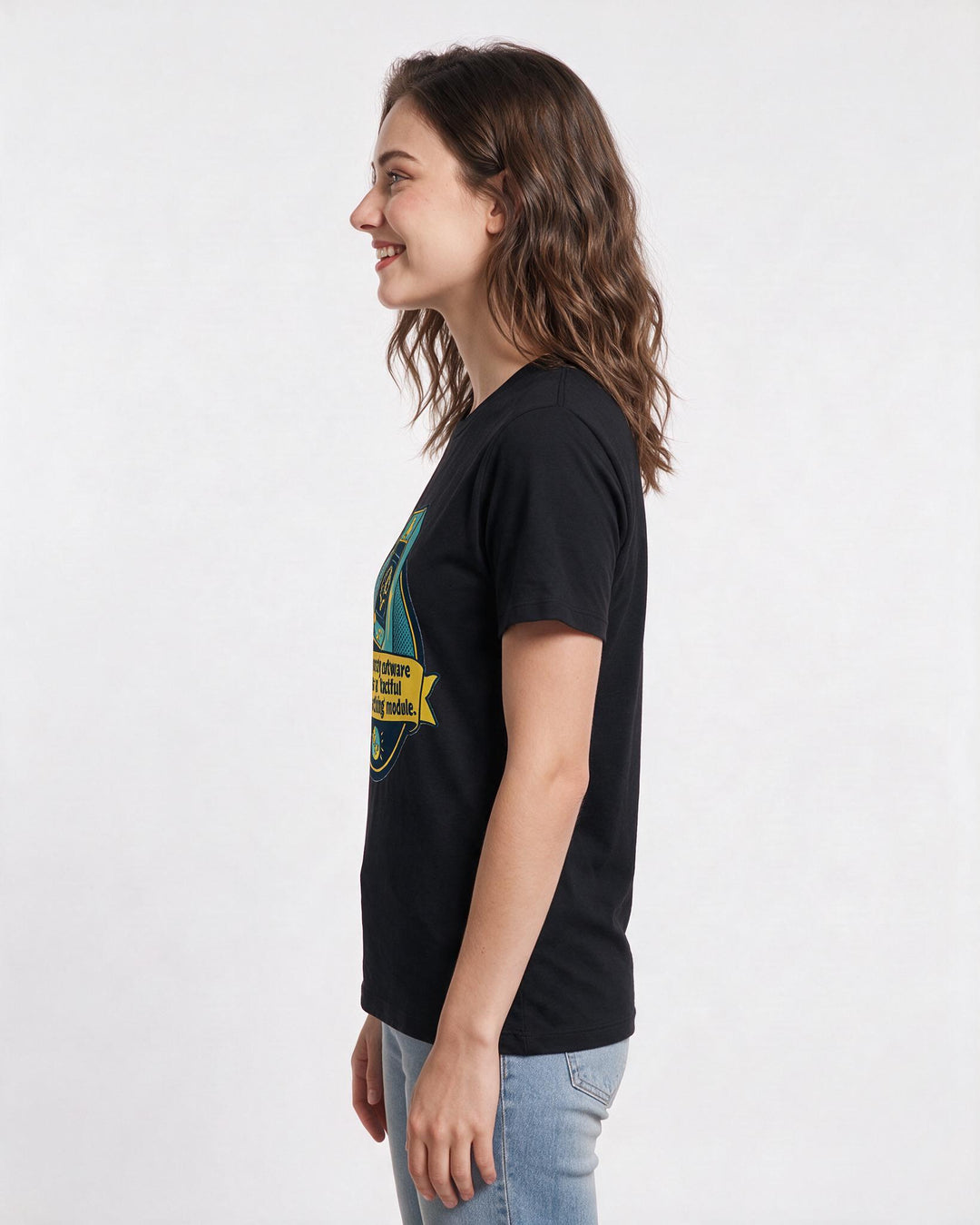 Graphic Women's Black T-Shirt - My honesty software lacks a 'tactful product image 2