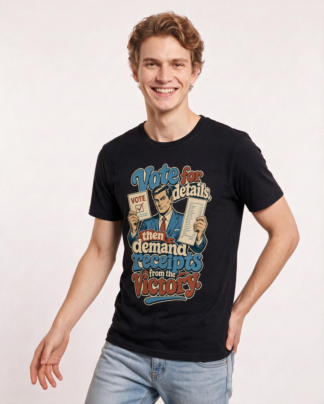 Political Statement Black T-Shirt for Men – Everyday Expression Graphic Tee product image 1