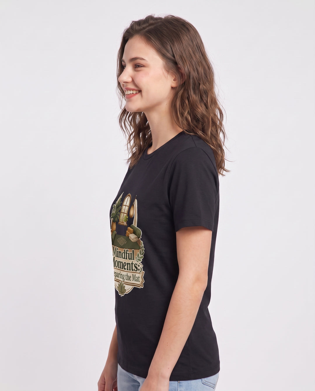 Mindful Moments: Preparing the Mat Women's Black T-Shirt product image 3