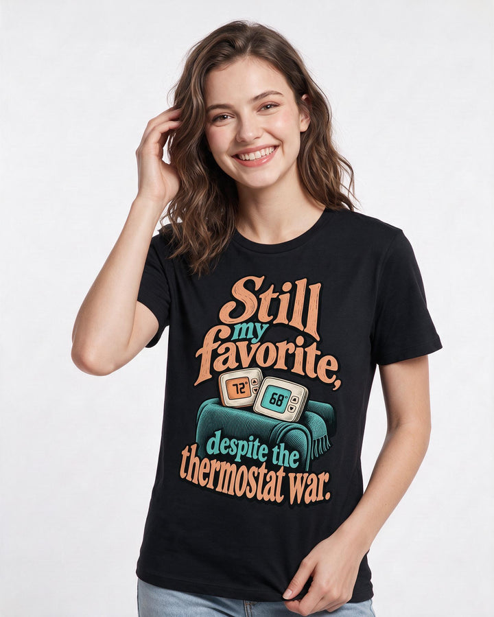 Couples Black T-Shirt for Women – Everyday Expression Graphic Tee product image 1