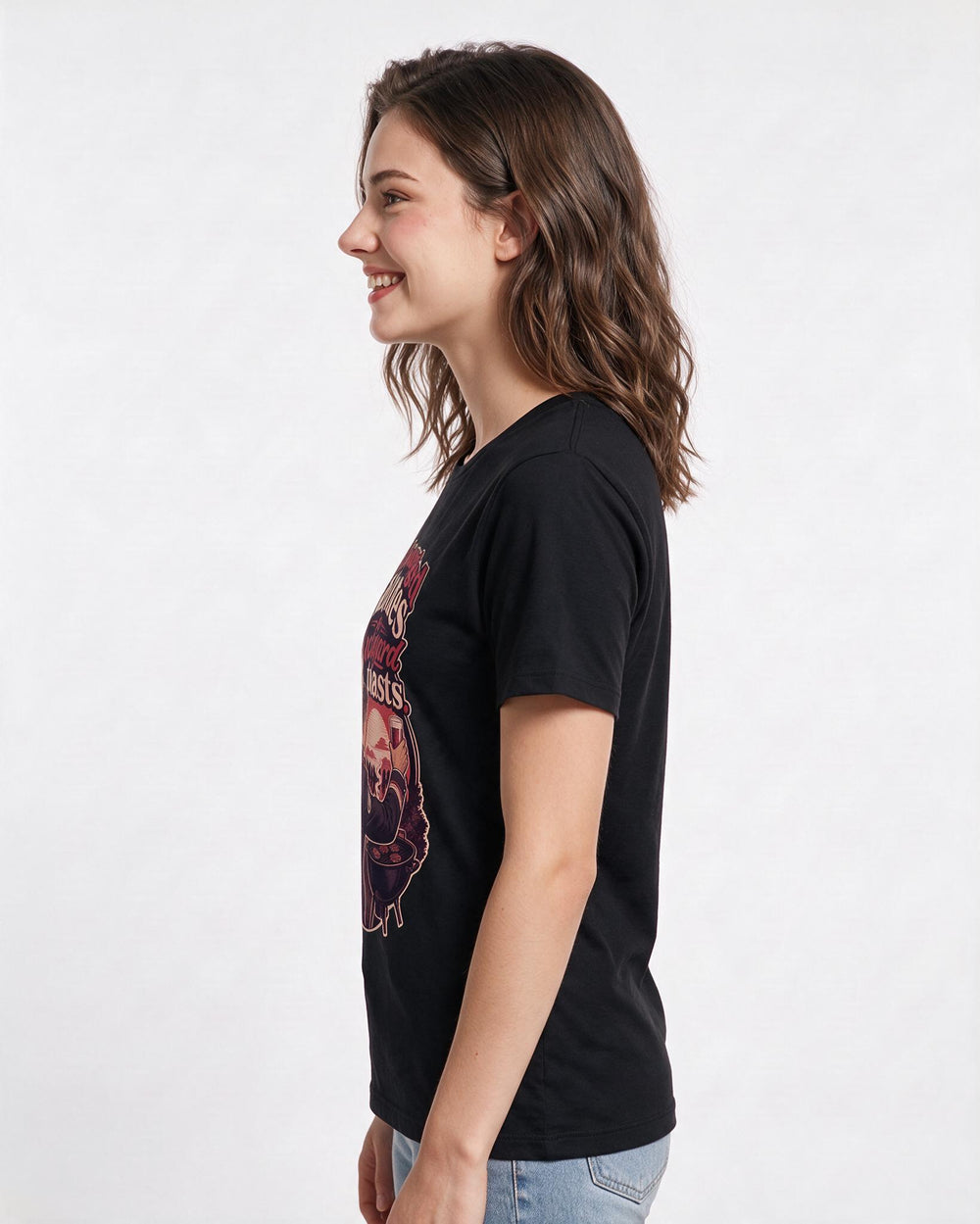 Veteran Women's Black T-Shirt – Exchanged salutes for backyard toasts. product image 2