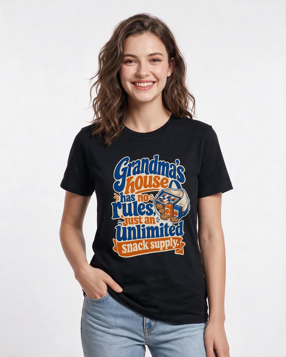 Grandparent Black T-Shirt for Women – Everyday Expression Graphic Tee product image 1