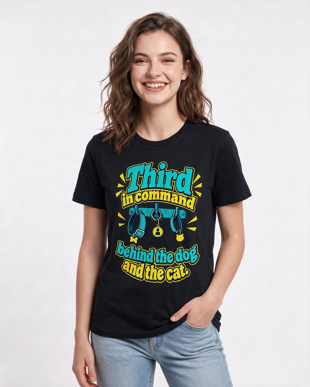 Cat Lover Black T-Shirt for Women – Everyday Expression Graphic Tee product image 1