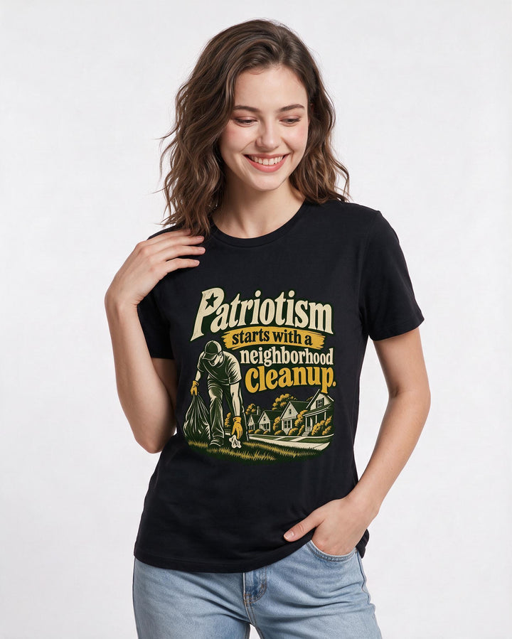 Patriotic Black T-Shirt for Women – Everyday Expression Graphic Tee product image 1