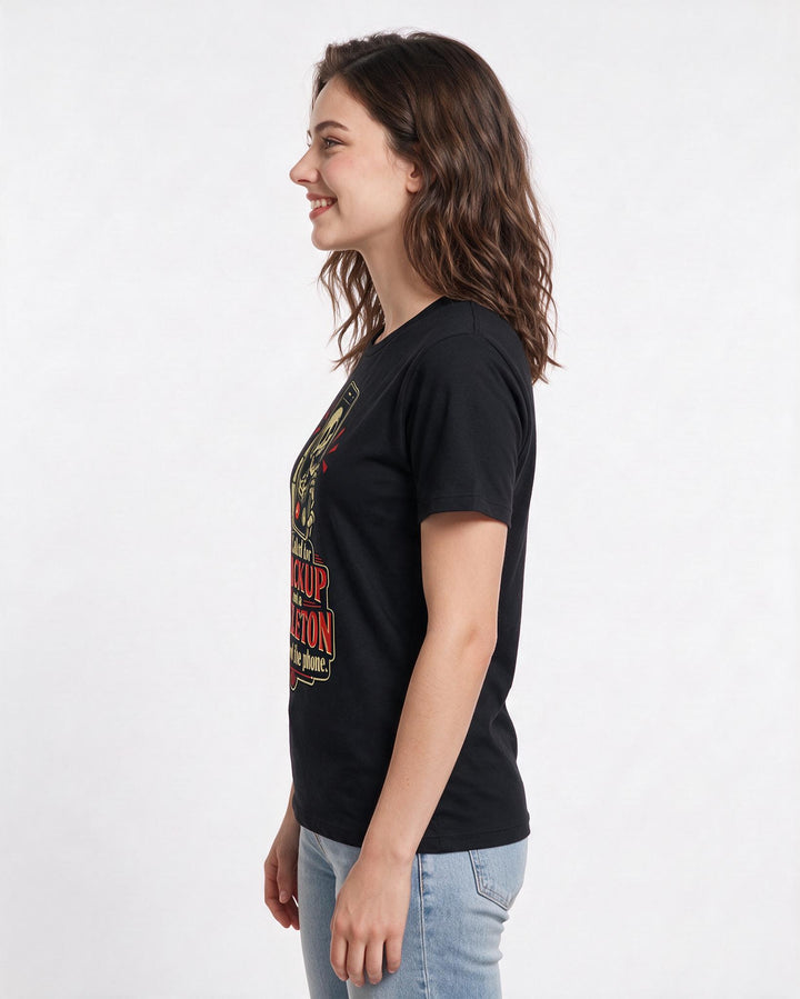 Halloween Black T-Shirt for Women – Halloween Theme Graphic Tee product image 2