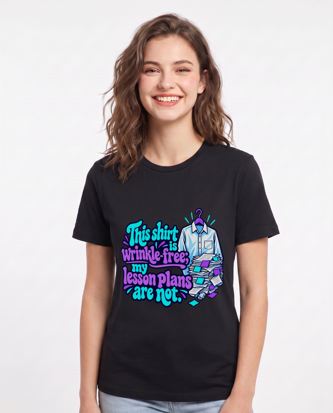 Teacher Black T-Shirt for Women – Everyday Expression Graphic Tee product image 3