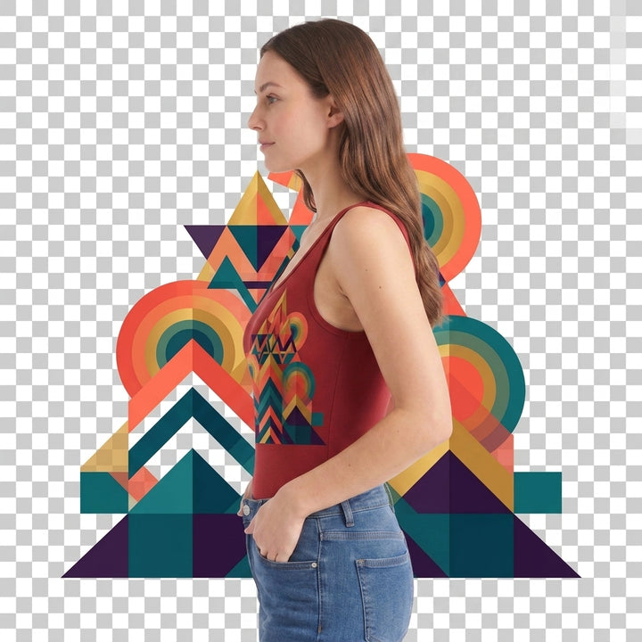 Sleeveless Round-Neck Tank Bodysuit mockup 2