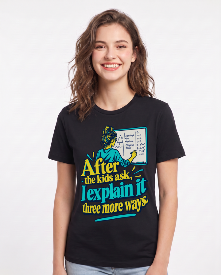Teacher Black T-Shirt for Women – Everyday Expression Graphic Tee product image 3