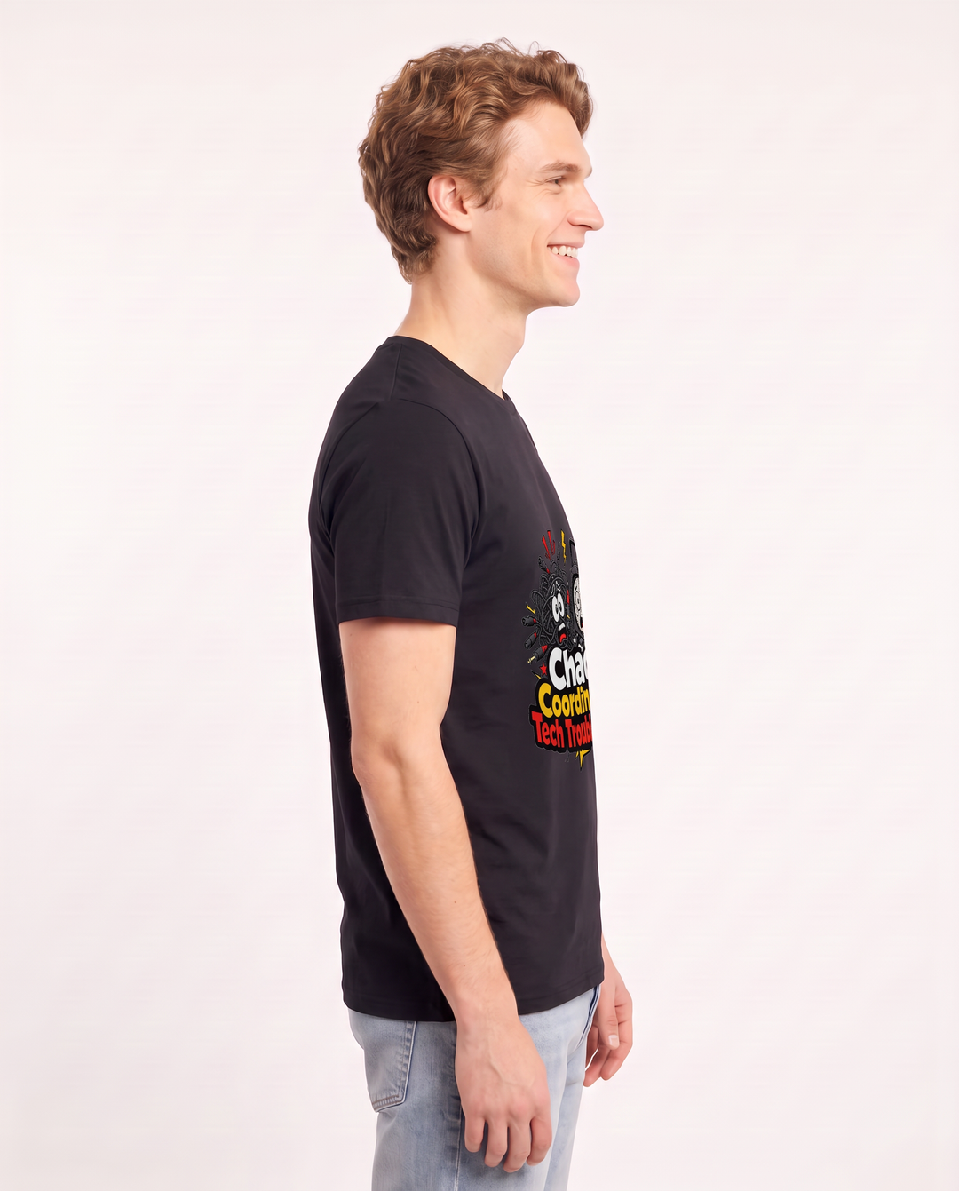 Chaos Coordinator: Tech Trouble Maker Men's Black T-Shirt product image 3