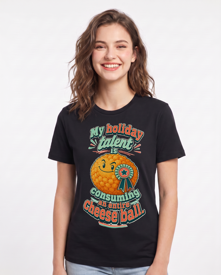 Christmas Black T-Shirt for Women – Holiday Theme Graphic Tee product image 3