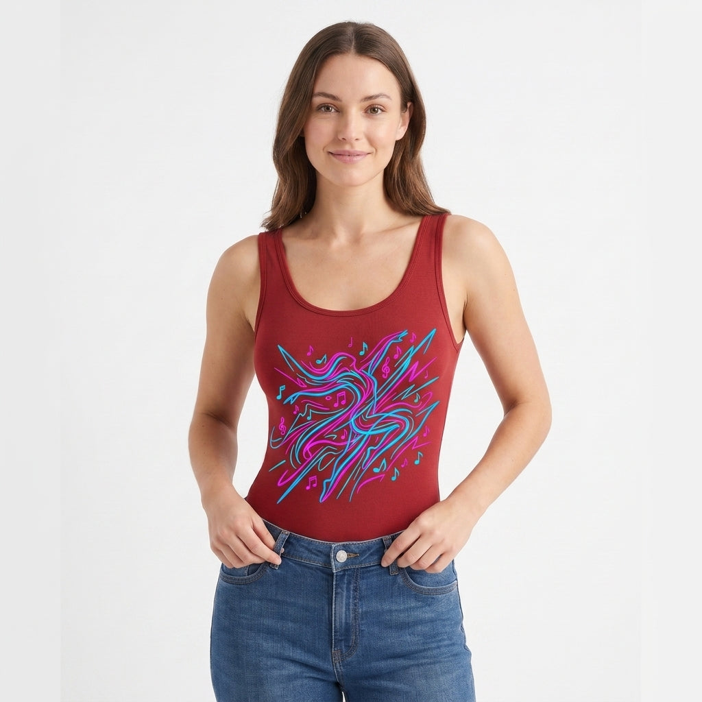 - Sleeveless Round-Neck Tank Bodysuit mockup 1