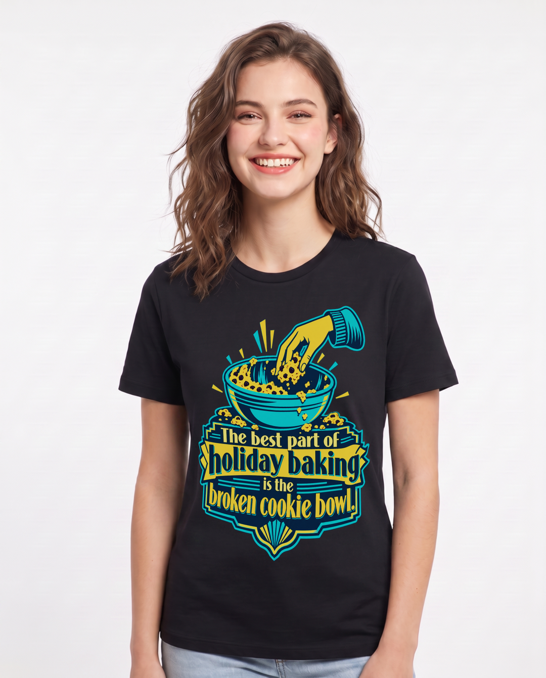 Christmas Black T-Shirt for Women – Holiday Theme Graphic Tee product image 3