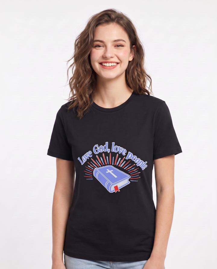 Love God, love people - Women's Black T-Shirt product image 2