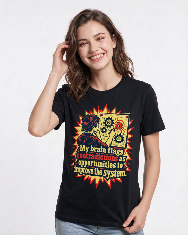Neurodiversity Black T-Shirt for Women – Everyday Expression Graphic Tee product image 1