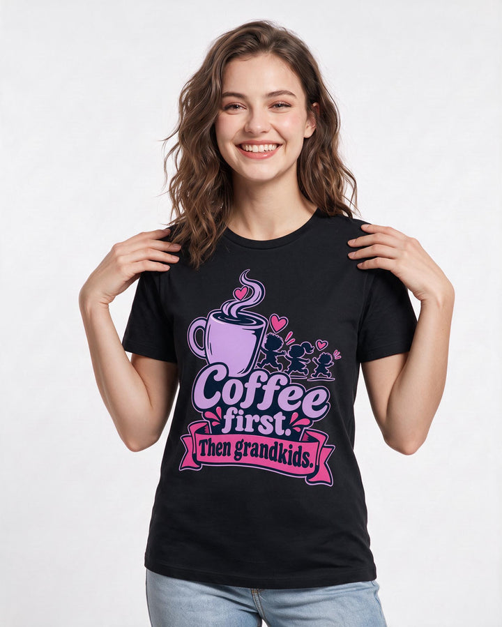 Grandparent Black T-Shirt for Women – Everyday Expression Graphic Tee product image 1