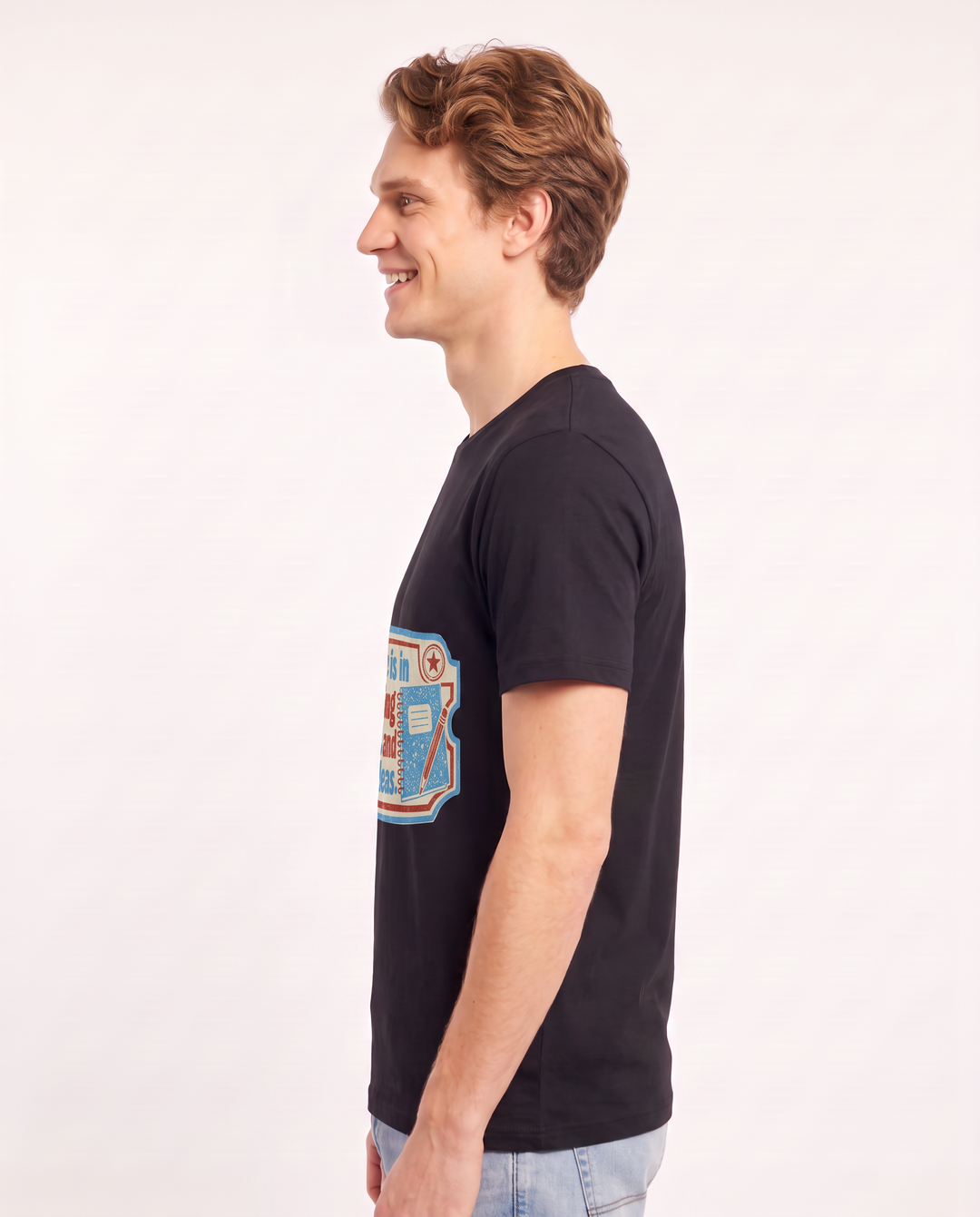 Teacher Gift Men's Black T-Shirt - My degree is in deciphering product image 2