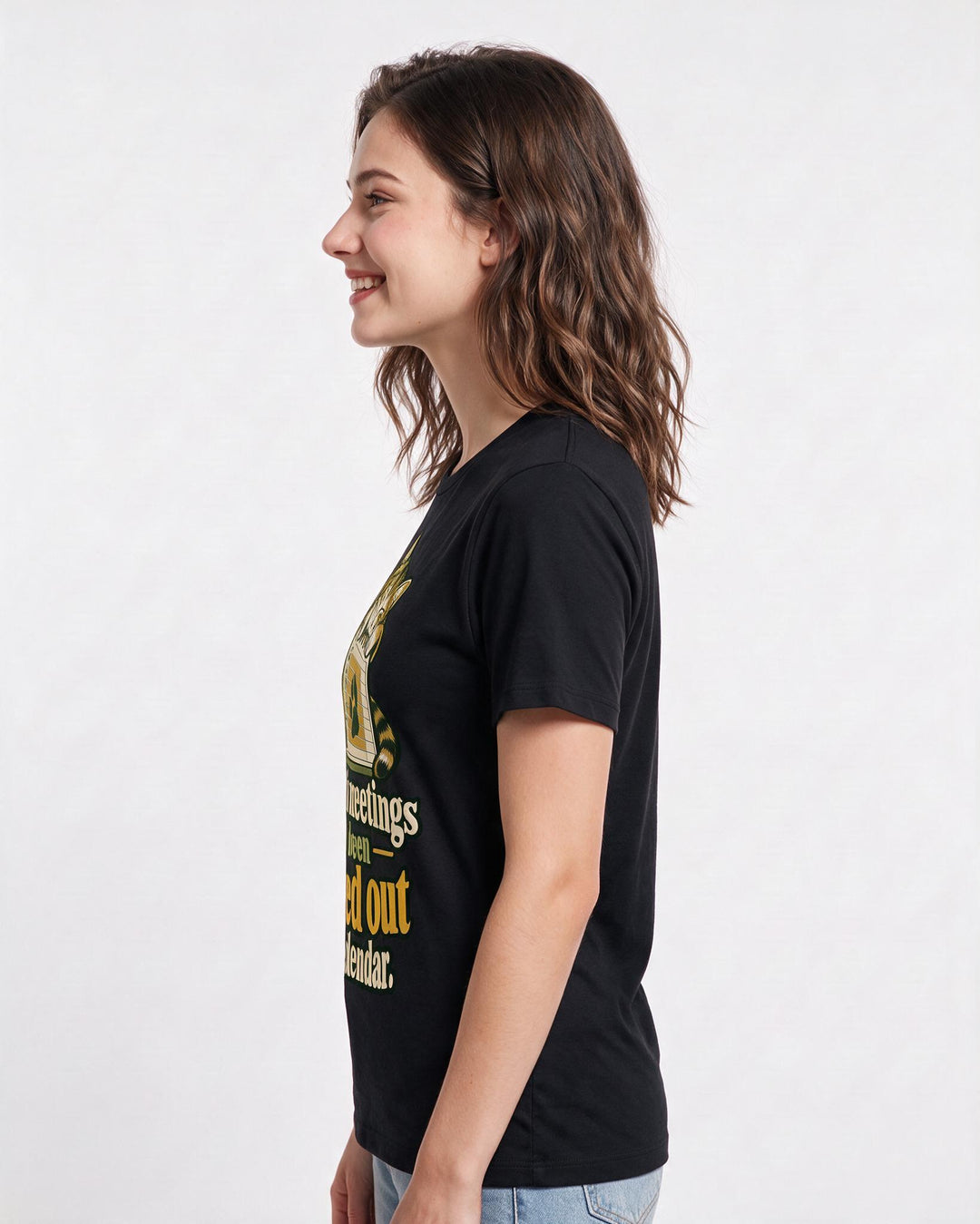 Cat Lover Black T-Shirt for Women – Everyday Expression Graphic Tee product image 2