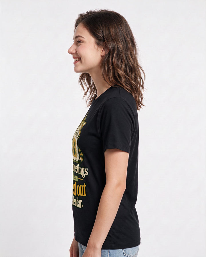 Cat Lover Black T-Shirt for Women – Everyday Expression Graphic Tee product image 2