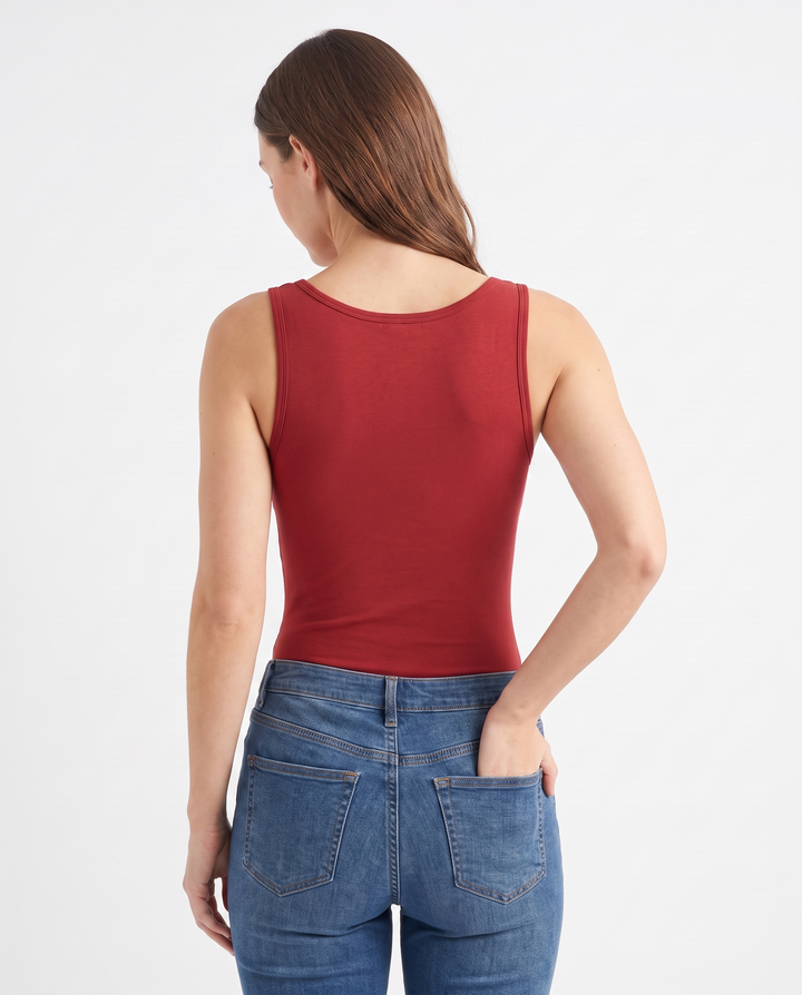 Sleeveless Round-Neck Tank Bodysuit mockup 4