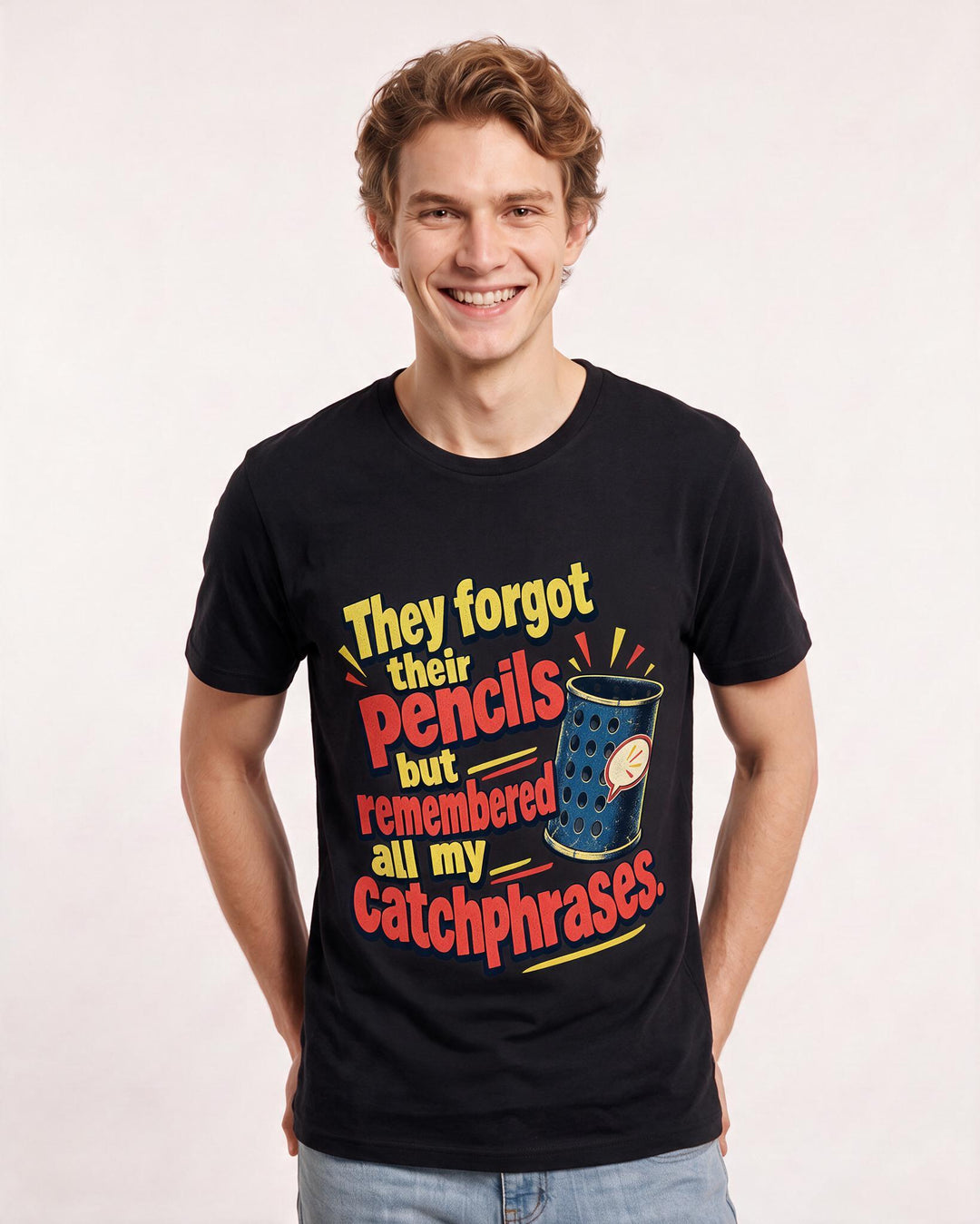Teacher Black T-Shirt for Men – Everyday Expression Graphic Tee product image 1