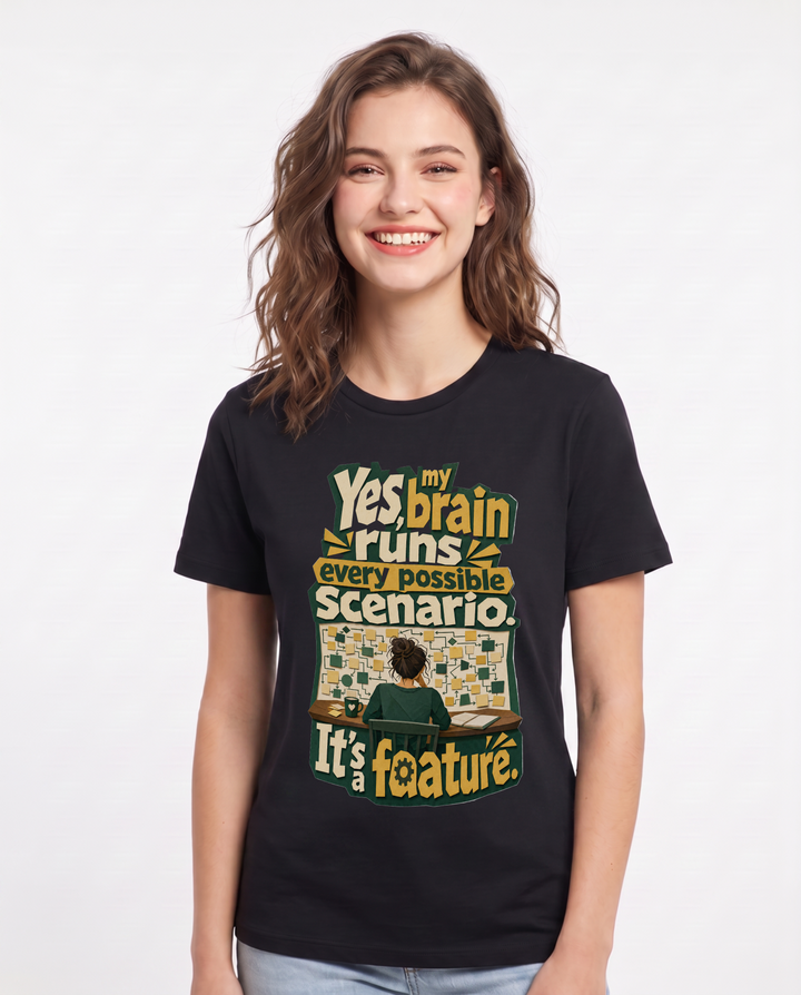 Neurodiversity Black T-Shirt for Women – Everyday Expression Graphic Tee product image 1