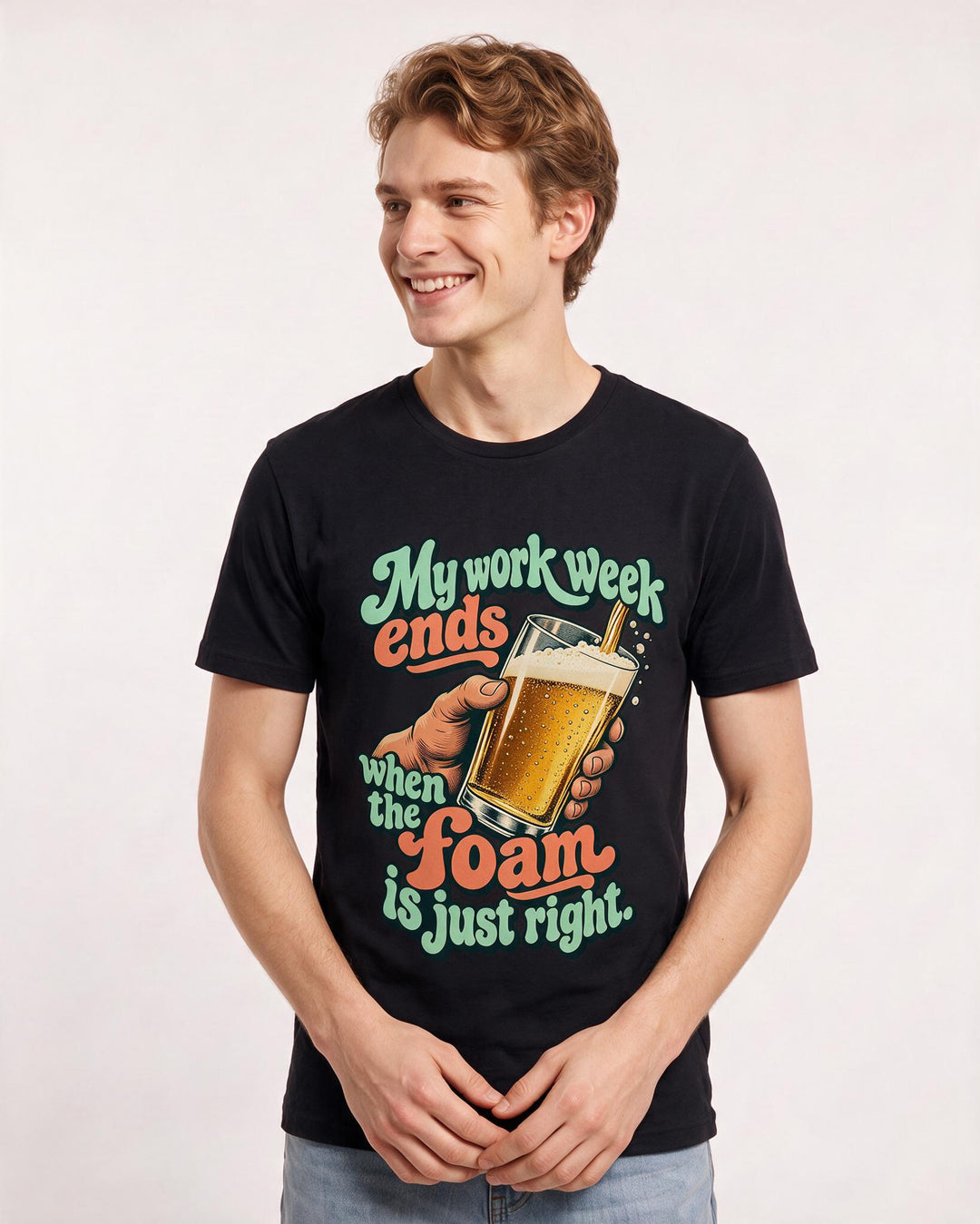 Beer Black T-Shirt for Men – Everyday Expression Graphic Tee product image 1