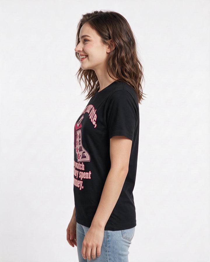 Political Statement Black T-Shirt for Women – Everyday Expression Graphic Tee product image 2
