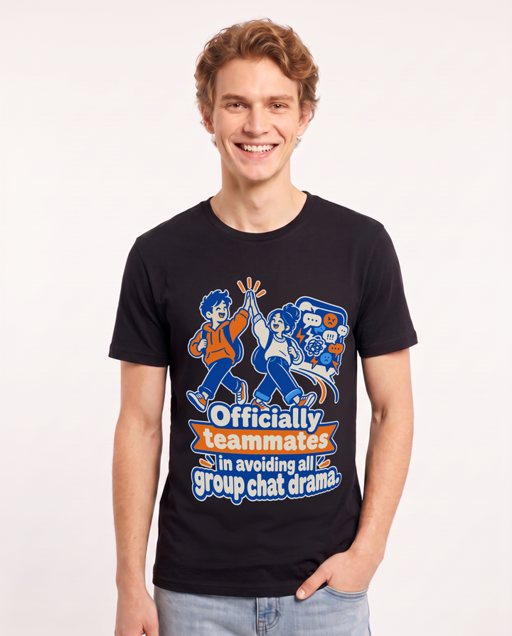 Couples Black T-Shirt for Men – Everyday Expression Graphic Tee product image 3