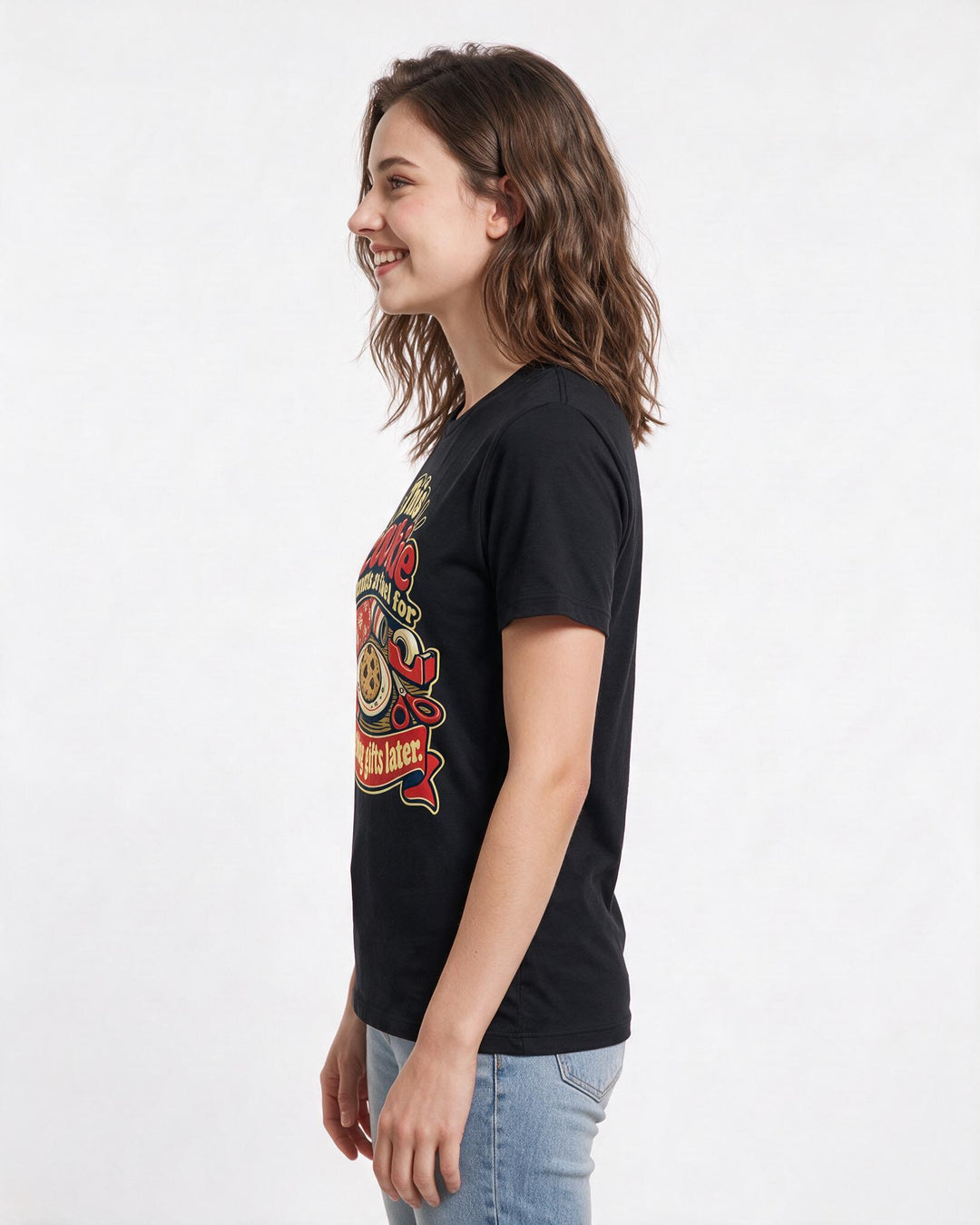 Christmas Black T-Shirt for Women – Holiday Theme Graphic Tee product image 2