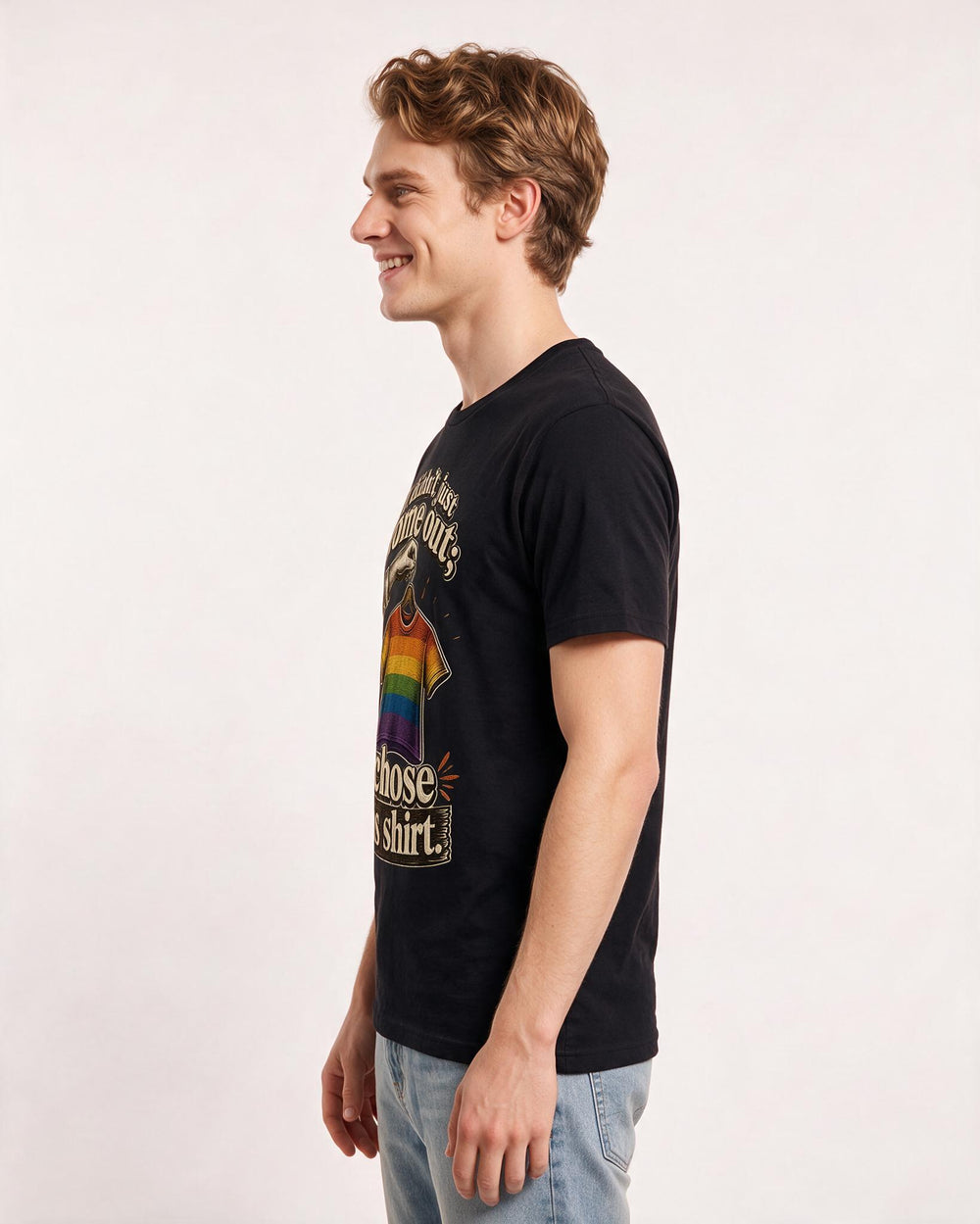 Pride Men's Black T-Shirt – I didn't just come out; I chose this shirt. product image 2