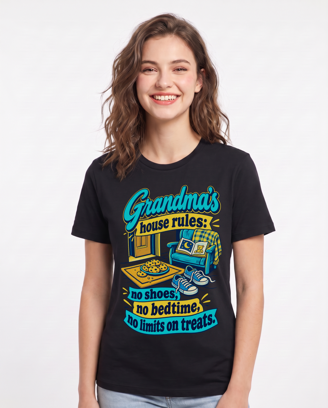 Grandparent Black T-Shirt for Women – Everyday Expression Graphic Tee product image 3