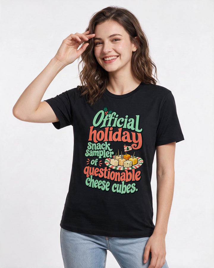 Christmas Black T-Shirt for Women – Holiday Theme Graphic Tee product image 1